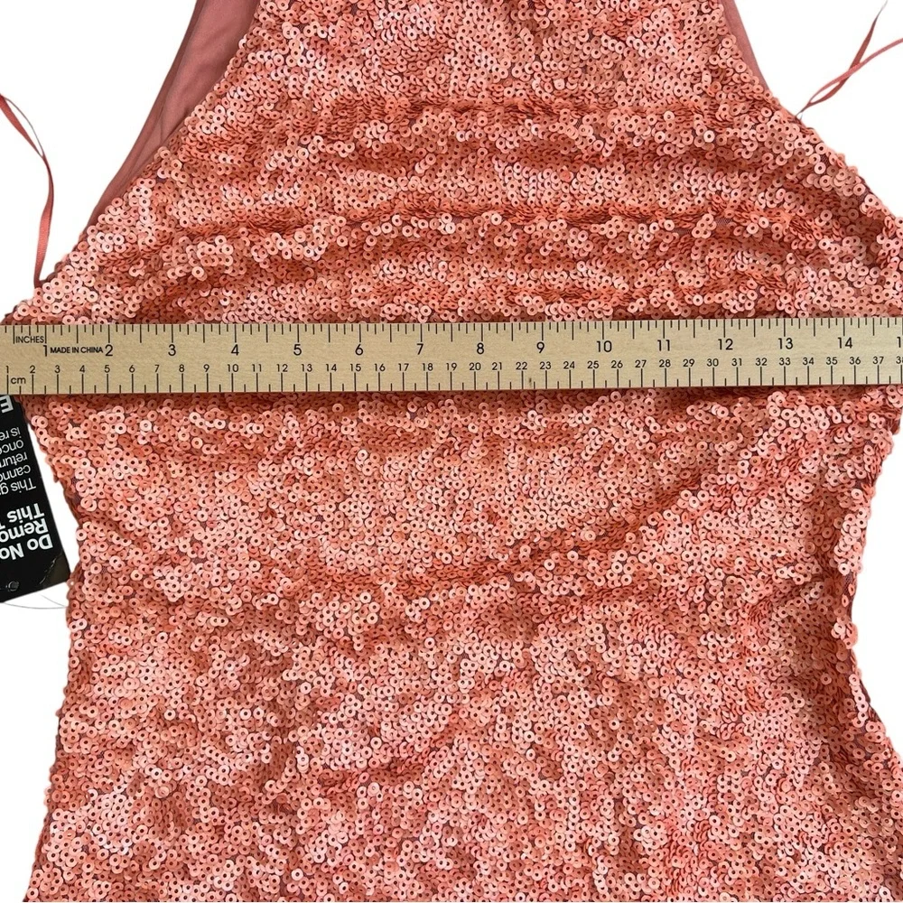 Coral Sequin Mini Dress - Picture 11 of 13